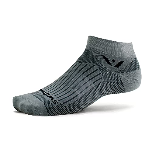 Swiftwick - Aspire One Running & Cycling Socks Men Women Moisture Wicking Lightweight - Grey - Small, gray, Small