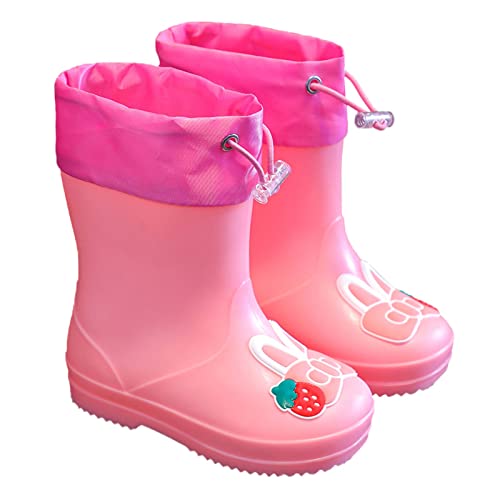 Toddler Kids 𝐖aterproof Rain Boots Elastic Shrink Collar Mud Boots Girls Boys Rabbit Design Non Slip Boots