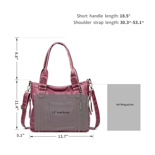 Image of Worldlyda Crossbody Bags for Women Large Tote Soft Leather Purses Washed Y2K Hobo Vintage Handbag Shoulder City Bag