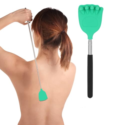 HIWZZI Coçador de costas extensível de silicone com garra de urso, massageador telescópico, para hom