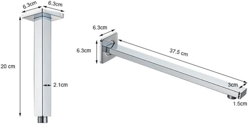 G1/2 Thread Stainless Steel Tube Rainfall Shower Head Arm For Bathroom Hardware Wall Mounted Bracket