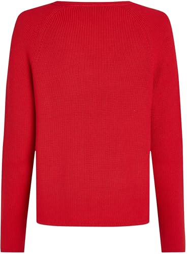 Tommy Hilfiger Damen Pullover Cardi Fine V-Ausschnitt, Rot (Primary Red), XXXL – Ansicht 6