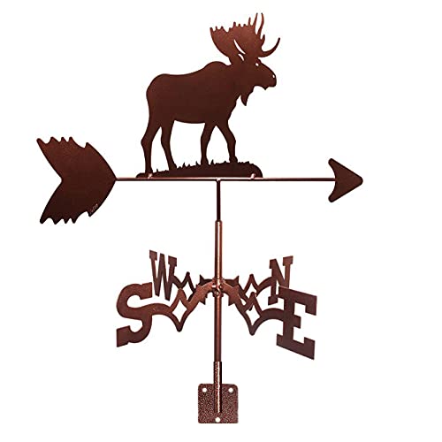 Exquisite Metall-Wetterfahne-Ornament, kreative Elch-Form, Wetterfahne-Skulptur mit Anti-Rost-Beschichtung, praktische Wetterfahne, Windrichtungsanzeiger für den Bauernhof, Landhaus-Windfahn