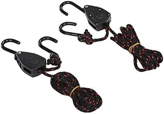 VORCOOL 2 Pcs Kayak Canoe Boat Rope Pulley Lock Bow Stern Tie Rope Strap Adjustable Hanger 1/8 Inch 68 kg Weight Capacity