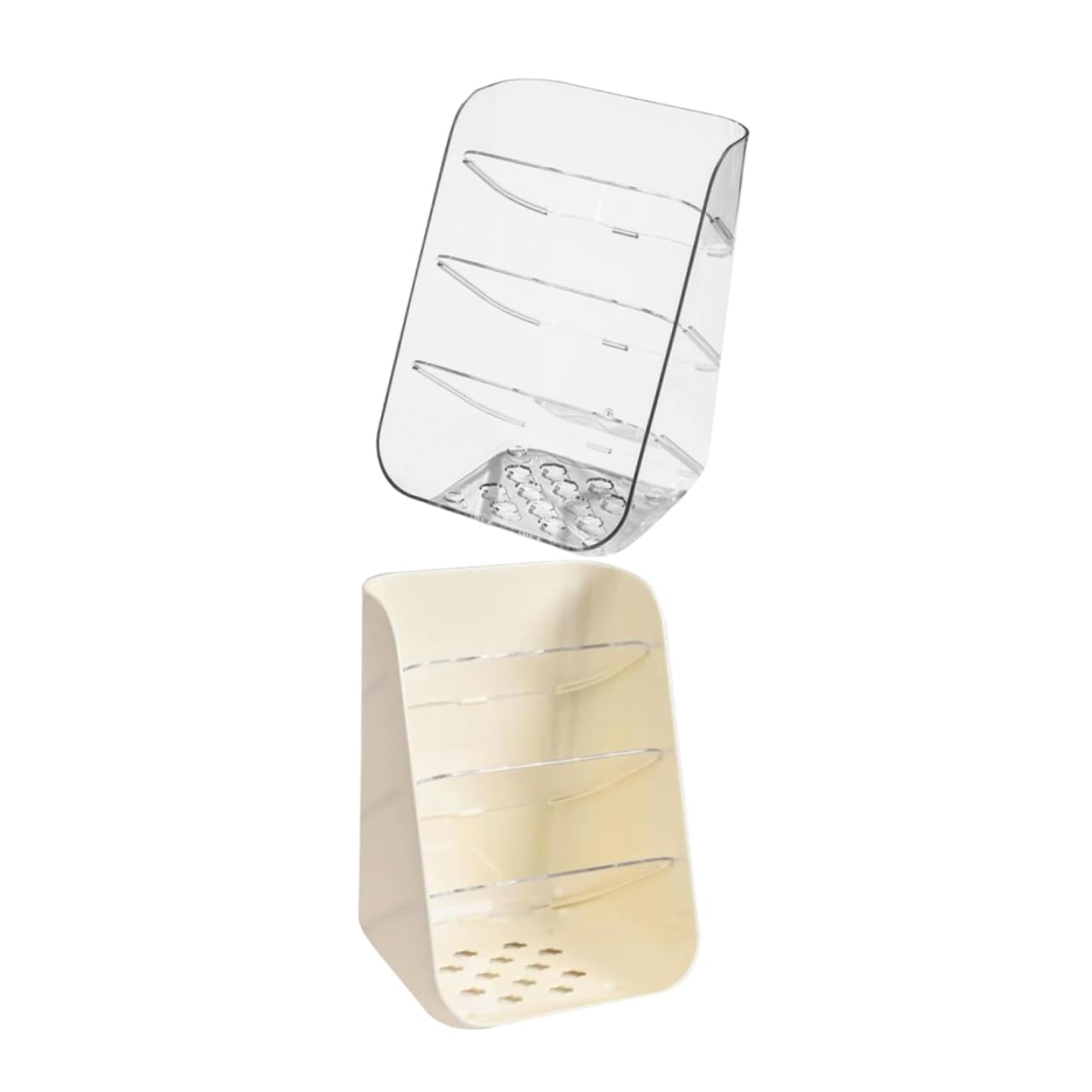 SHINEOFI 2pcs Organiseur de Bureau Transparent Boîte de Rangement pour Stylos et Pinceaux Maquillage Base Stabilisante pour Bureau ou Table de Soin