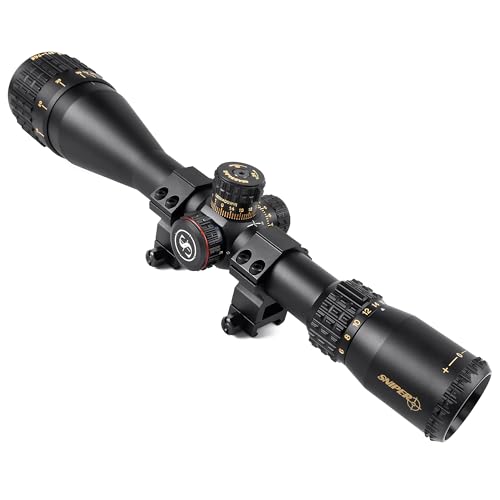 NT Series 4-16X50 / 6-24X50 AO Hunting Rifle Scope, Red/Green/Blue llluminate Glass Etched Reticle, Fully Multi-Coated Lens, Adjustable Objective SFP Riflescopes (6-24x50) - Sniper