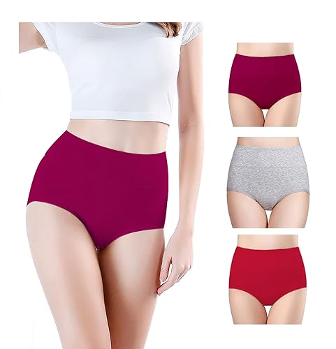 Image of Combo Women's High Waisted Cotton Hipster Panty Ladies Soft Panties l Women Cotton Hipster Panty l Women's Seamless High l Women Underwear - (Pack of 3)
