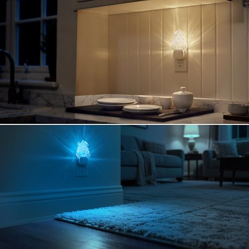 Image of DORESshop Cute Night Light for Kids [2 Pack], Night Lights Plug Into Wall, Acrylic Carved Castle 8 Color Changing Baby NightLight with Dusk to Dawn Sensor, LED Night Lights for Children Girls Bedroom