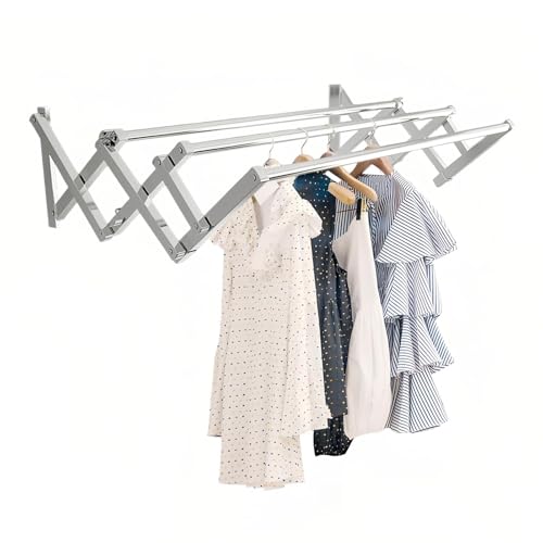 Étendoir mural pliable et porte-serviettes rétractable en aluminium pour optimiser la salle de bain