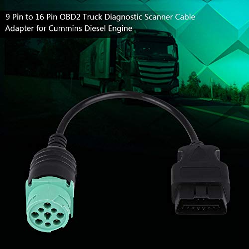 10Pcs 9 Pin To 16 Pin Obd2-9 Pin To 16 Pin Obd2 - 9 Pin To 16 Pin Obd2 Truck Diagnostic Scanner Cable Adapter Obd2 Interface Scanner Code Reader Diagnostic Adapter Cable For Cummins Diesel Engine #TOP1