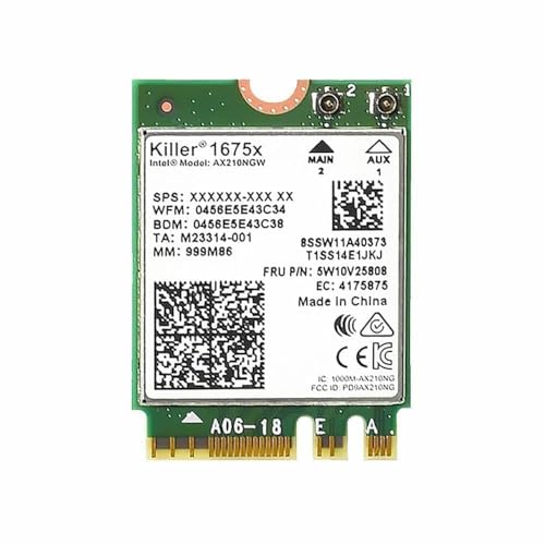 Kit Wi-Fi 6E Killer Series AX1675x para escritorio | 2,4 Gbps | Bluetooth 5.3 | PCIe x4 | Banda triple 2,4/5/6 GHz miniatura 3