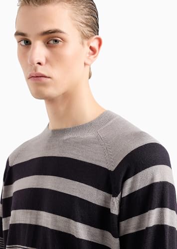 Armani Exchange Men's Wool Mix Horizontal Color Blocked Turtle Neck Sweater2