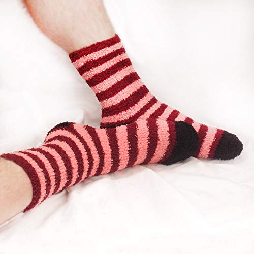 Image of BambooMN Colorful Fuzzy Socks - Assorted Super Soft Warm Microfiber Comfy Home Socks - Value Pack