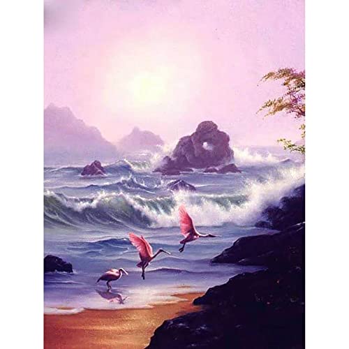 Kits Diamant Peinture 5D Vagues broderie strass complet maison 80x220cm