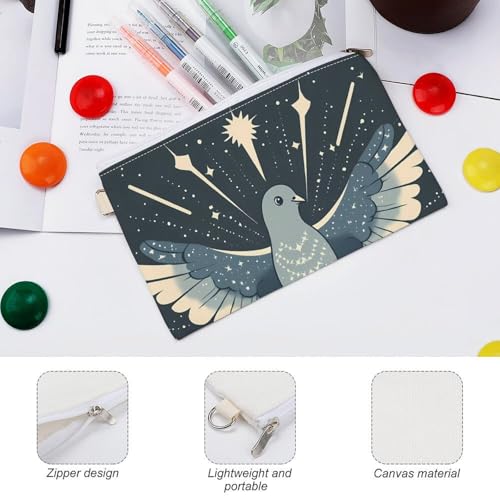 Pigeon Fashion Coin Purse Change Makeup Bag Canvas Pencil Pouch Travel3