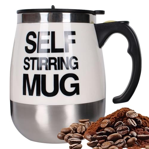 Generico Café – 3 x 8,5 cm, 400 ml, con agitación automática, para café con mezcla automática de acero inoxidable de 13 x 8,5 cm, de té con chocolate caliente, tazas con agitación