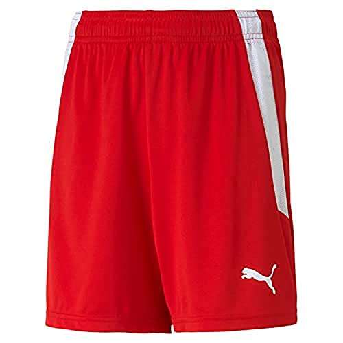 PUMA unisex-child Shorts, Puma Red-Puma White, 140