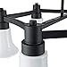Addington Park 31779 Cartagena Collection 6-Light Modern Chandelier with Glossy White Glass Shades, Dark Bronze Finish