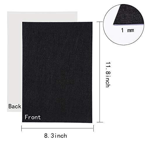 Mixteach STAR-POWER-FELT FABRIC SHEETS-01 12 Pieces Adhesive Halloween Felt Fabric Sheets Orange And Black Craft Felt Fabric Sticky Back Sheets thumb #1