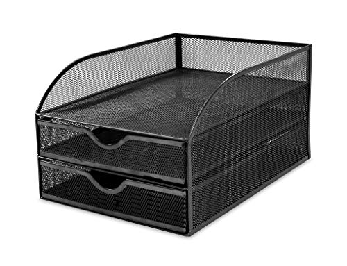 OSCO Wiremesh 2 Drawer Papersorter - Black