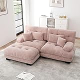 Structure avec rembourrage intégré dans les accoudoirs : Les accoudoirs sont entièrement rembourrés. Ce canapé est livré avec des ottomans mobiles de couleur assortie. Vous pouvez facilement combiner votre canapé avec les ottomans pour créer un canapé d'angle ou un canapé en L