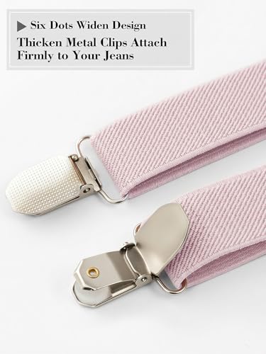 Image of habibee Suspenders and Bow Tie Set for Men, Adjustable Elastic Braces with Y-Back, Diverse Colors, Strong Clips