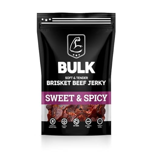 Bulk Beef Jerky - Brisket Jerky - Soft and Tender - All Natural - Beef Jerky Snack Packs - Perfect Beef Jerky Bulk Option for Protein-Packed Snacking - Sweet & Spicy 2.25 Ounce (Pack of 1)