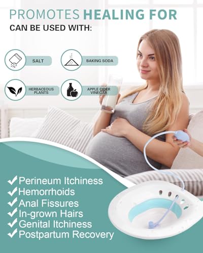 Image of Adult Sitz Bath Tub, Portable, Foldable, Plastic /Resin, Sitz Bath, Piles, Postpartum Essentials, Rectangular, Minimalist, Matte, White