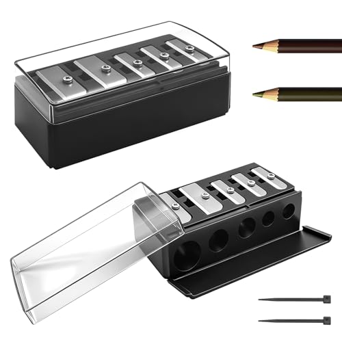 2 taille-crayon eye-liner 5 trous couvercle plastique noir