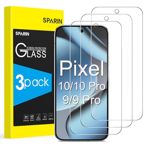 SPARIN 3 Stück Panzer Schutz Glas für Google Pixel 10/10 Pro Pixel 9/9 Pro HD-klar Displayschutzfolie 9H Härte Kratzfest Folie