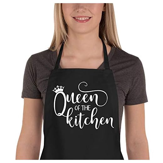 Saukore Delantal de Cocina Divertido para Mujeres Hombres Delantales de Cocina para Hornear Diversión Chef Regalos para Esposa Novia Hija Mamá (Queen)