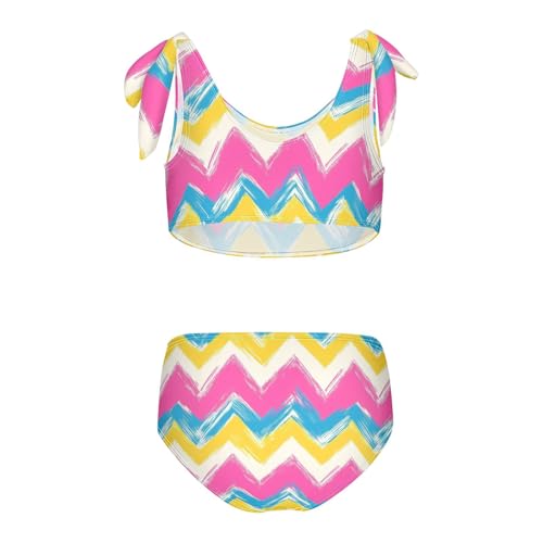 Wusikd Colorful Horizontal Girls Swimsuits Two Piece Swimwear Bikini Set for for Girls Size 3T2