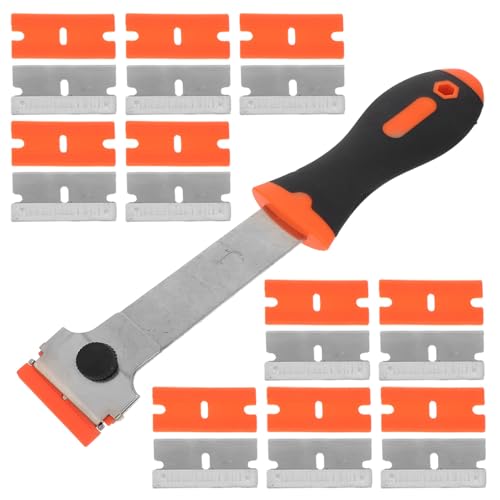 Kisangel Raspador Multifuncional para Cocina y Hogar con Mango Cuchillas Metálicas y Plásticas Herramienta para Limpiar Vitrocerámica Azulejos Pintura y Hornos