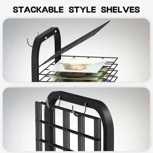 Image of INNOVART 15 Shelves Art Drying Rack for Classroom Club Painting Crafts, Metal Desktop Drying Rack for Art, Black Painting Drying & Artwork Storage Racks for Home, Classroom, Studio, Craft Room