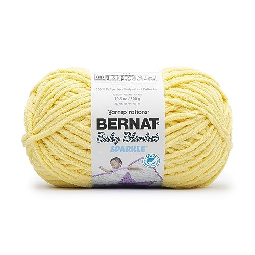 Image of Bernat Baby Blanket Sparkle Sunshine Yarn - 1 Pack of 10.5oz /300g - Polyester - #6 Super Bulky - 220 Yards - Knitting & Crochet
