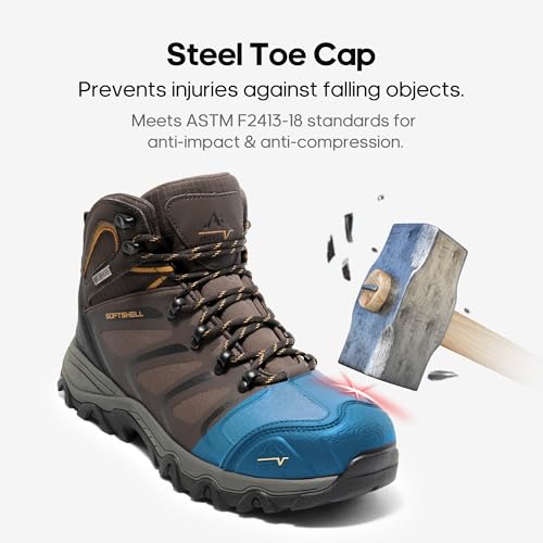NORTIV 8 Waterproof Work Boots for Men Steel Toe Safety Construction Boots2