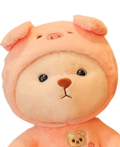 Image of Storescent Soft Toys for Kids - Stuffed Animal Plush Soft Toy for Boys & Girls | Plushie Toy Pig Dress Pink Hood Teddy 25cm