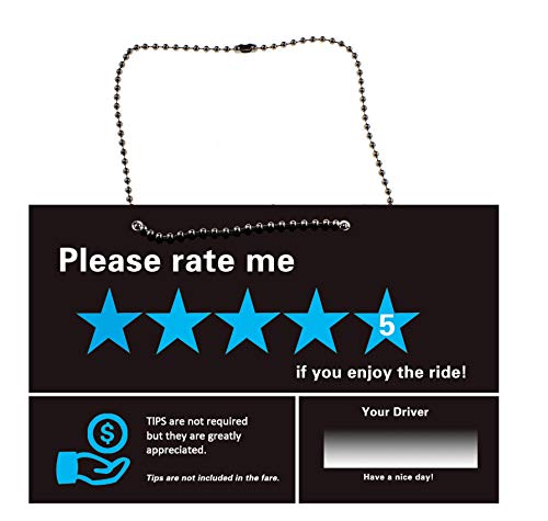 Veezy Tip Sign Uber Lyft Rate Me Sign Ride Sharing 2 Pack