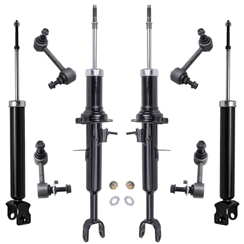 Image of Detroit Axle - 8pc Shock Absorbers Kit for 03-06 Infiniti G35, 03-05 Nissan 350Z, Front and Rear Shock Absorbers Sway Bars 2003 2004 2005 2006 Replacement