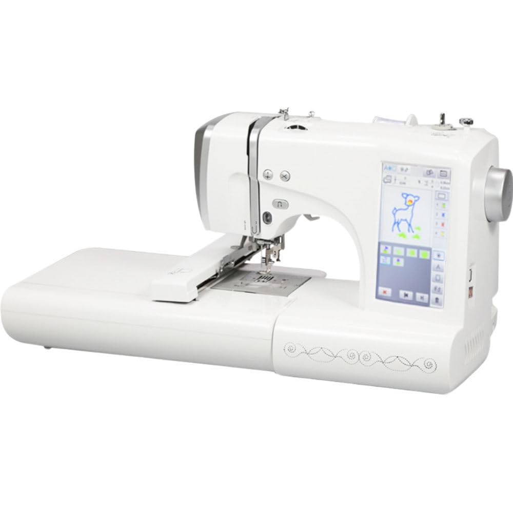 Máquina De Bordar Eléctrica,Máquina De Coser Automática,150 Diseños Incorporados,área De Bordado 10 X 23.5 Cm,Pantalla Táctil LCD,para Principiantes,Decoración Hogar