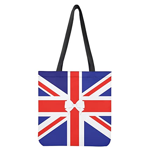 STUOARTE Bolsas de tela para mujer, bolsas de compras reutilizables grandes con patrón de animales, bolsas de compras resistentes de cocina, regalos de mujer, Diseño de bandera de Inglaterra, Talla