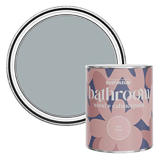 Rust-Oleum Grey Moisture Resistant Bathroom Wood and Cabinet Paint in Matt Finish - MINERAL GREY 750ML