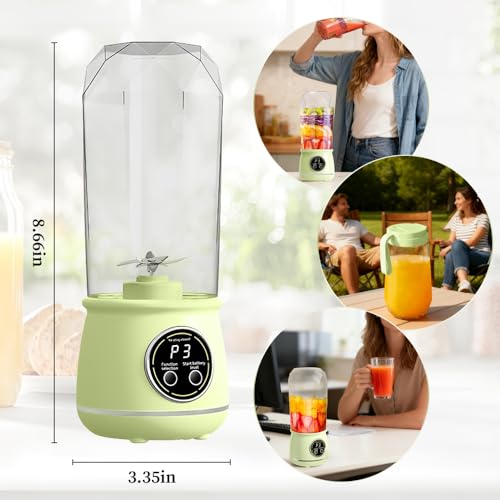 Image of Portable Blender, 20oz Small Blender for Smoothies, Personal Juice Mixer with 10 Sharp Blade, Mini Shaker for Shakes and Smoothies, Smoothie Maker with Extra Lid for Travel, Office, Gym, Home