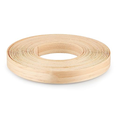 Skelang Pine Edge Banding, 3/4' X 50' Wood Strip Preglued, Iron on Veneer Edging Tape for Cabinet, Table, Door