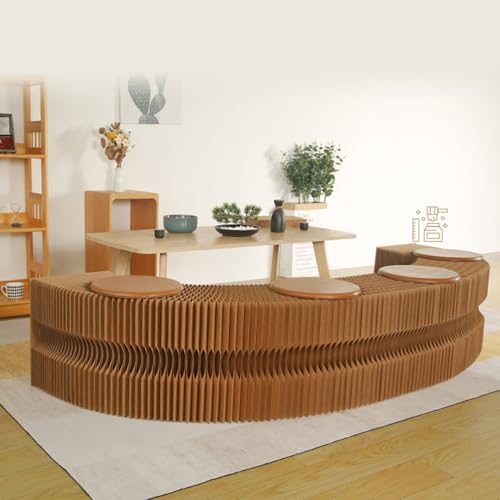 Tabouret à langer pliant en papier marron | Banc rétractable multifonction