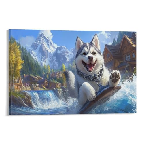 Toile Husky sibérien pour habiller un mur vide et triste en un clin d'œil