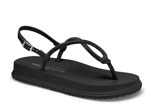 Sandália Feminina Dakota Flatform Papete Strass Preto/Preto 36