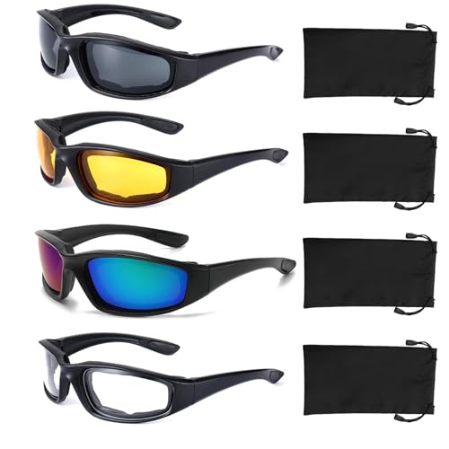 YISUGOOC 4 Pair Motorcycle Glasses Riding Glasses UV Protection Windproof And...
