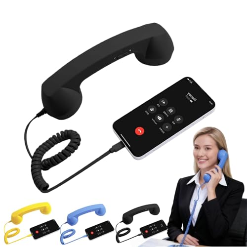 Combiné téléphonique rétro sans fil Type-C avec microphone