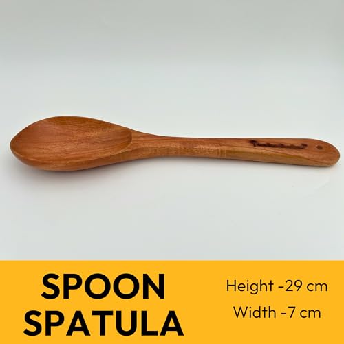 Image of Cooker&Mixer Wooden Flip /Spatula /Ladle for Cooking Dosa /Roti /Chapati | Kitchen Tools | No Harmful Polish | Handmade | Cookware (Royal Combo)